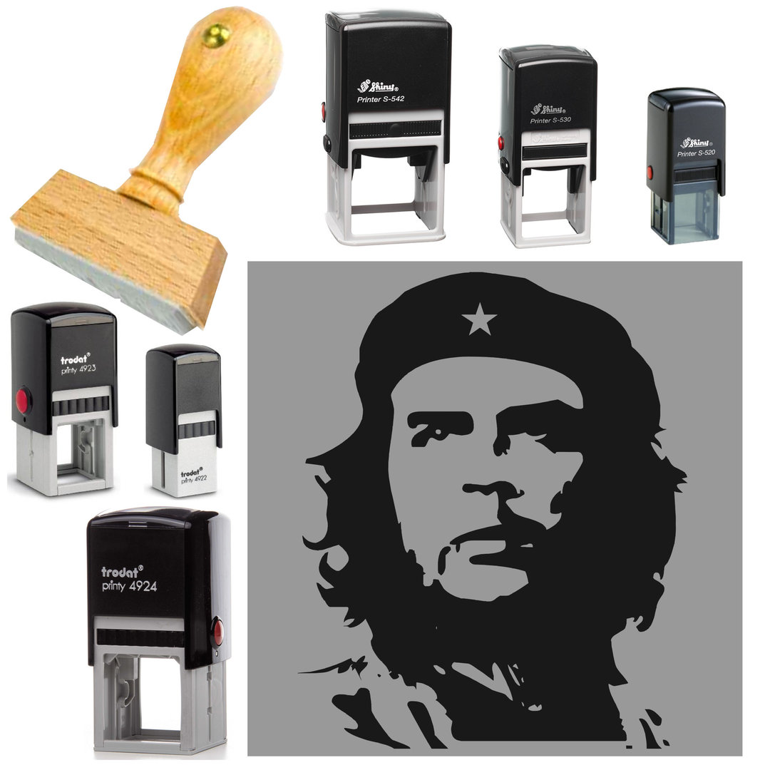 Che Guevara Fun-Motiv Stempel in versch. Größen Ausführungen und Kissenfarben - F0006