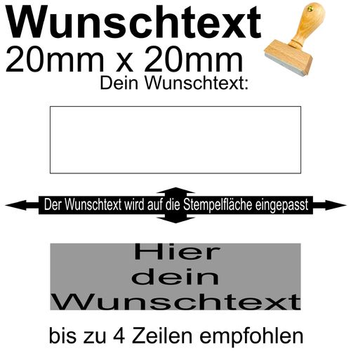Holzstempel 20x75mm mit Textplatte - Dein Wunschtext