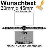 Holzstempel 30x45mm mit Textplatte - Dein Wunschtext