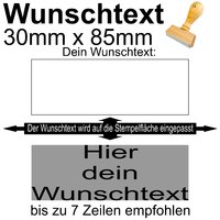 Holzstempel 30x85mm mit Textplatte - Dein Wunschtext