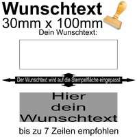 Holzstempel 30x100mm mit Textplatte - Dein Wunschtext