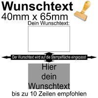 Holzstempel 40x65mm mit Textplatte - Dein Wunschtext