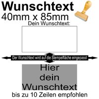 Holzstempel 40x85mm mit Textplatte - Dein Wunschtext