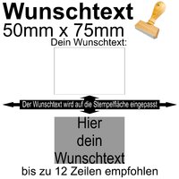 Holzstempel 50x75mm mit Textplatte - Dein Wunschtext