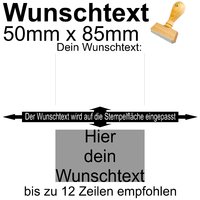Holzstempel 50x85mm mit Textplatte - Dein Wunschtext