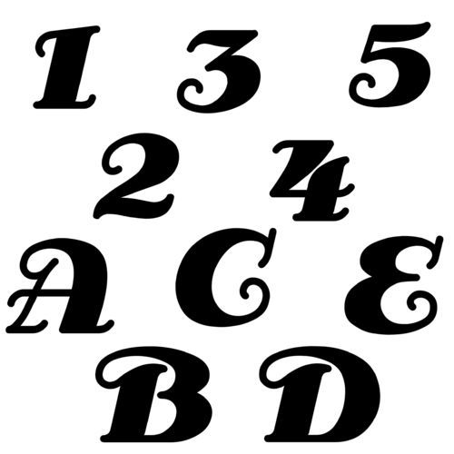 Zahlen & Buchstaben Aufkleber Klebezahlen Ziffern in versch. Größen und Farben Sticker SA-0011