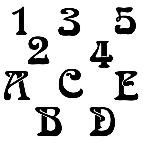 Zahlen & Buchstaben Aufkleber Klebezahlen Ziffern in versch. Größen und Farben Sticker SA-0015
