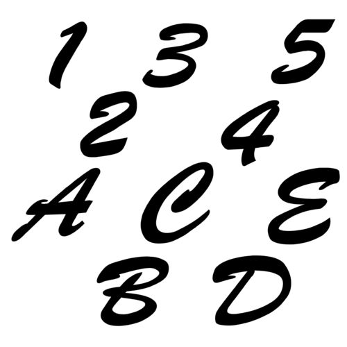 Zahlen & Buchstaben Aufkleber Klebezahlen Ziffern in versch. Größen und Farben Sticker SA-0016