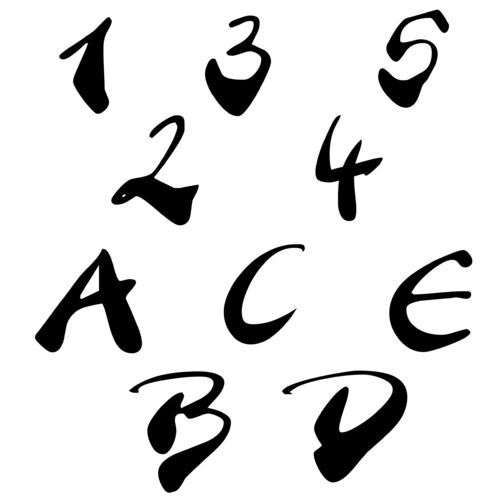 Zahlen & Buchstaben Aufkleber Klebezahlen Ziffern in versch. Größen und Farben Sticker SA-0024