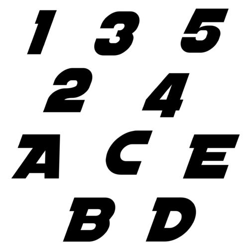 Zahlen & Buchstaben Aufkleber Klebezahlen Ziffern in versch. Größen und Farben Sticker SA-0038