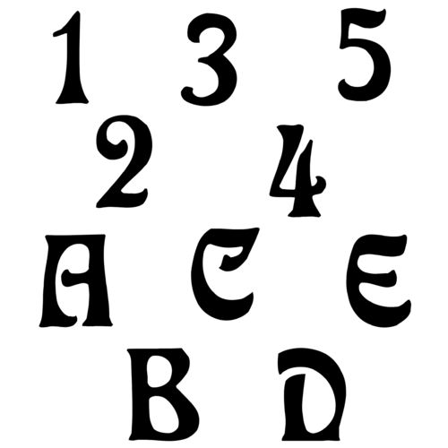Zahlen & Buchstaben Aufkleber Klebezahlen Ziffern in versch. Größen und Farben Sticker SA-0039
