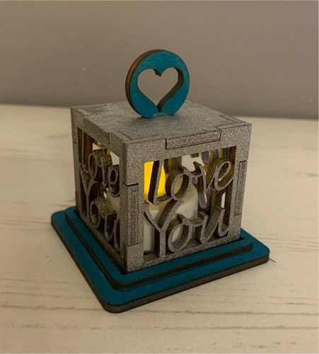 Love you Mini Box für Süßigkeiten oder LED Lampe zum basteln - Bastelset MB-0004