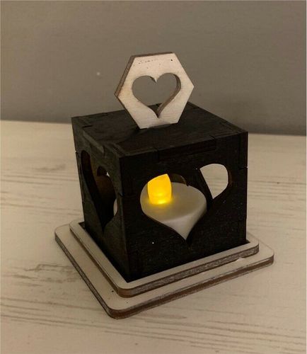 Herz Mini Box für Süßigkeiten oder LED Lampe zum basteln - Bastelset MB-0005