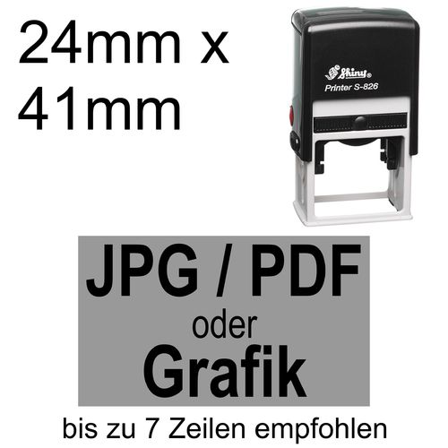 Shiny Printer S-826 41x24mm mit Textplatte nach Ihrer Vorlage als PDF, JPG, PNG oder GIF