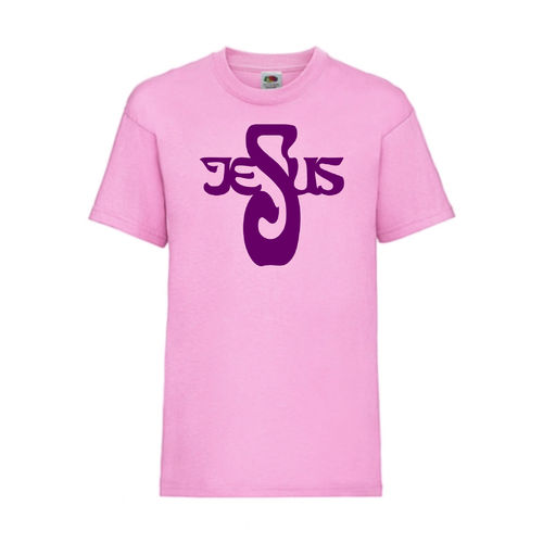 JESUS Kreuz - FUN Shirt T-Shirt Fruit of the Loom Pink F0211