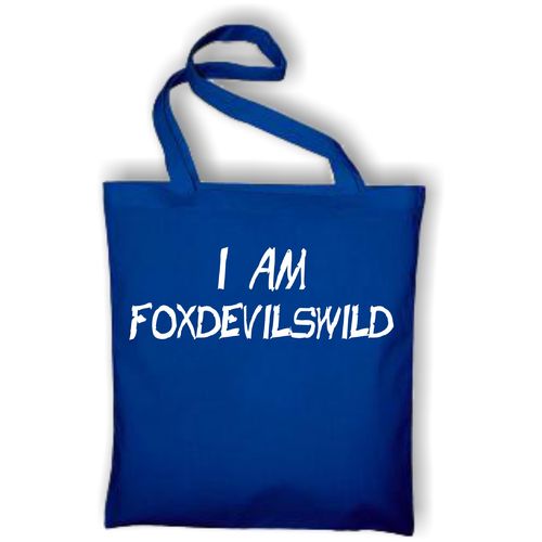 I AM FOXDEVILSWILDFun Baumwolltasche Jutebeutel Blau