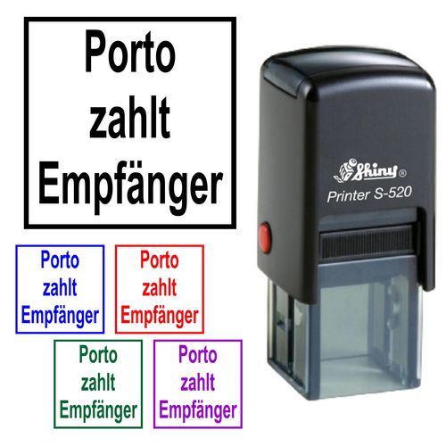 "Porto zahlt Empfänger" Stempel Brief Versand Wahlunterlagen Shiny 520 20x20mm