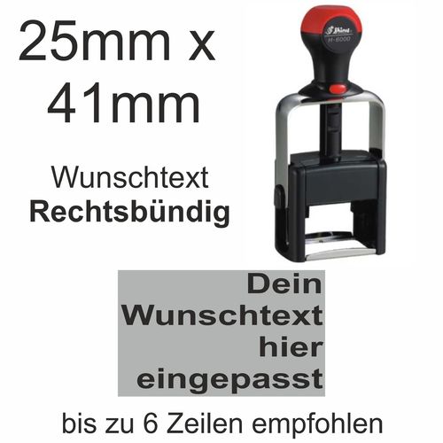 Wunschtext Arial Fett Stempel Rechtsbündig Shiny H-6000 Stativstempel Heavy Duty 41x24mm