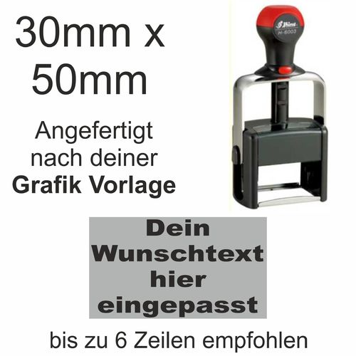 Wunschtext Arial Black Stempel Zentriert Shiny H-6003 Stativstempel Heavy Duty 50x30mm