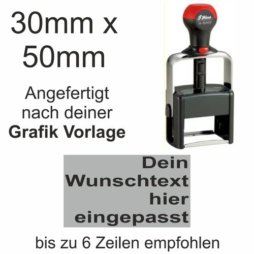 Wunschtext Arial Fett Stempel Rechtsbündig Shiny H-6003 Stativstempel Heavy Duty 50x30mm