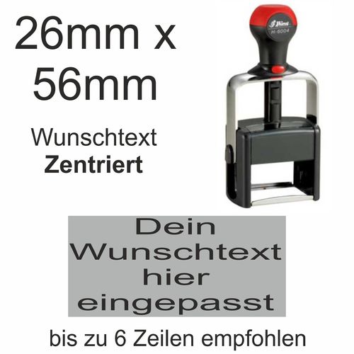 Wunschtext Zentriert Arial Stempel Shiny H-6004 Stativstempel Heavy Duty 56x26mm