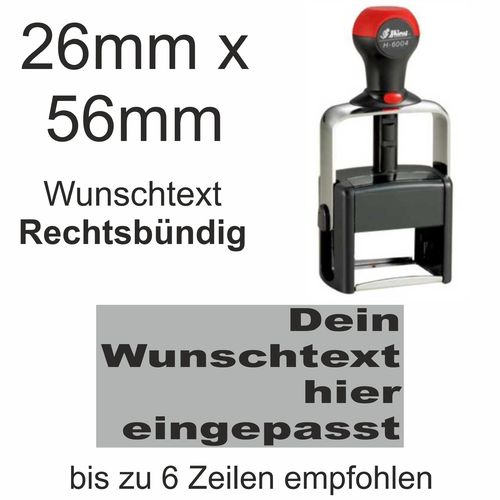 Wunschtext Rechtsbündig Arial Black Stempel Shiny H-6004 Stativstempel Heavy Duty 56x26mm