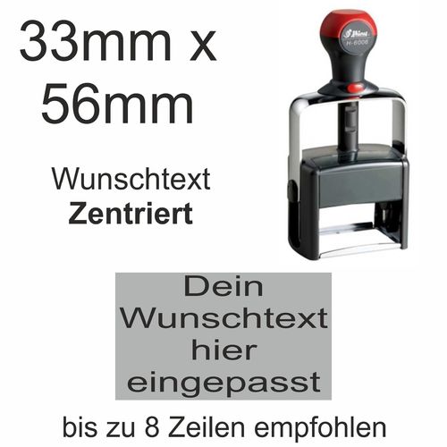 Wunschtext Arial Zentriert Shiny H-6006 Stativstempel Heavy Duty 56x33mm