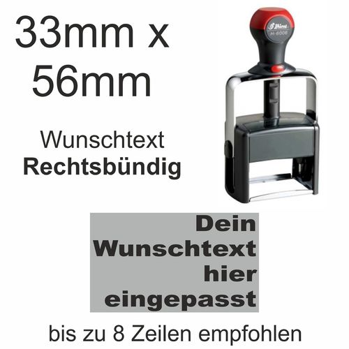 Wunschtext Arial Black Rechtsbündig Shiny H-6006 Stativstempel Heavy Duty 56x33mm