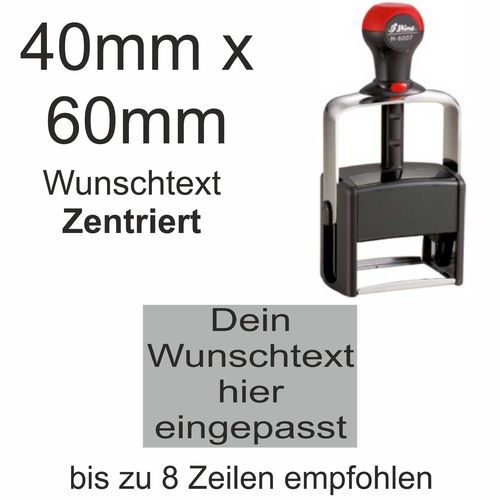 Wunschtext Arial Zentriert Shiny H-6007 Stativstempel Heavy Duty 60x40mm