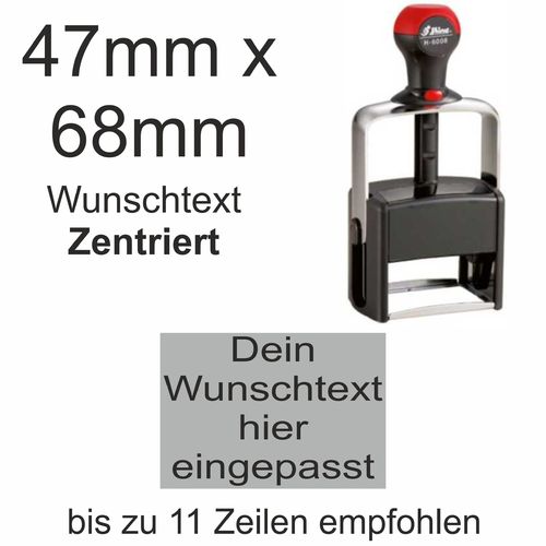 Wunschtext Arial Zentriert Shiny H-6008 Stativstempel Heavy Duty 68x47mm