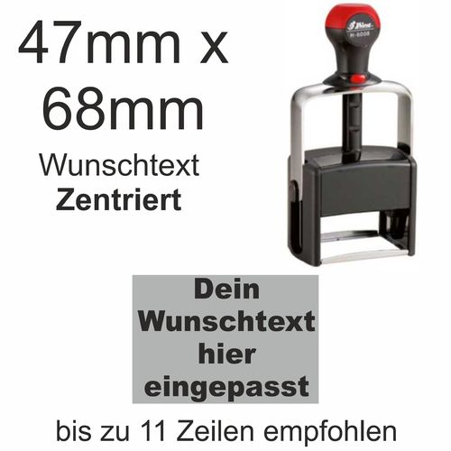 Wunschtext Arial Black Zentriert Shiny H-6008 Stativstempel Heavy Duty 68x47mm