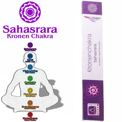 Kronen-Chakra (Sahasrara) 10g  Kronenchakra Räucherstäbchen Holy Smokes  - Chakra Line (100g/22,90€)